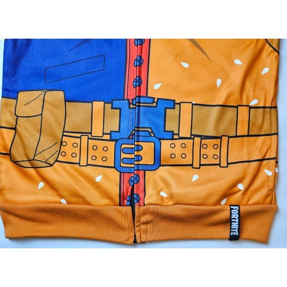 FortNite Beef Boss Boys Hoodie Jacket Large Mesh Eyes Masked Full Zip Cosplay - Picture 6 of 12